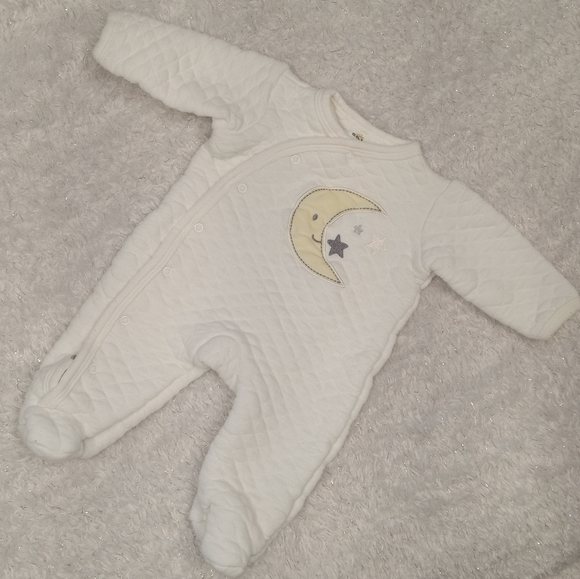5 for $10 Chick Pea EUC Quilted Moon Footed Bodysuit size 3-6M - Picture 2 of 5